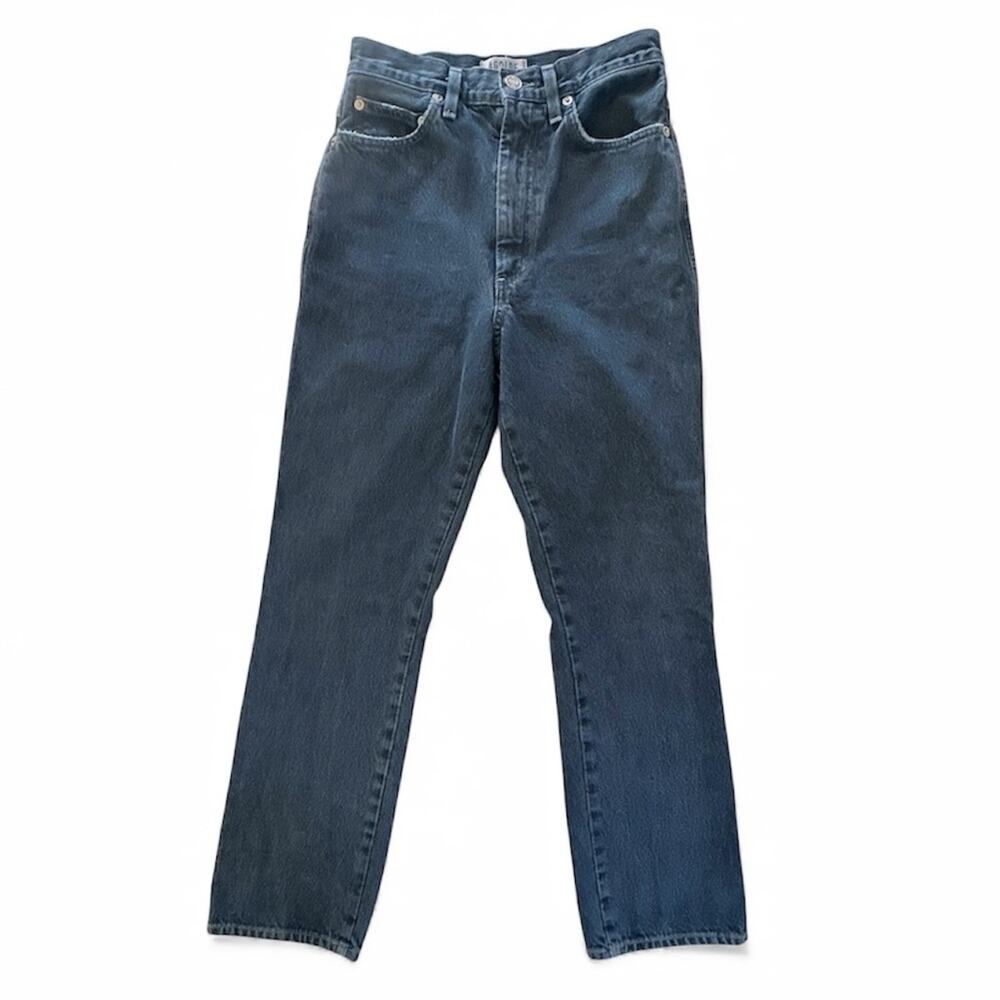 AGOLDE Women's Pinch Waist High Rise Kick Jeans  Size 25 Pepper Black Cotton